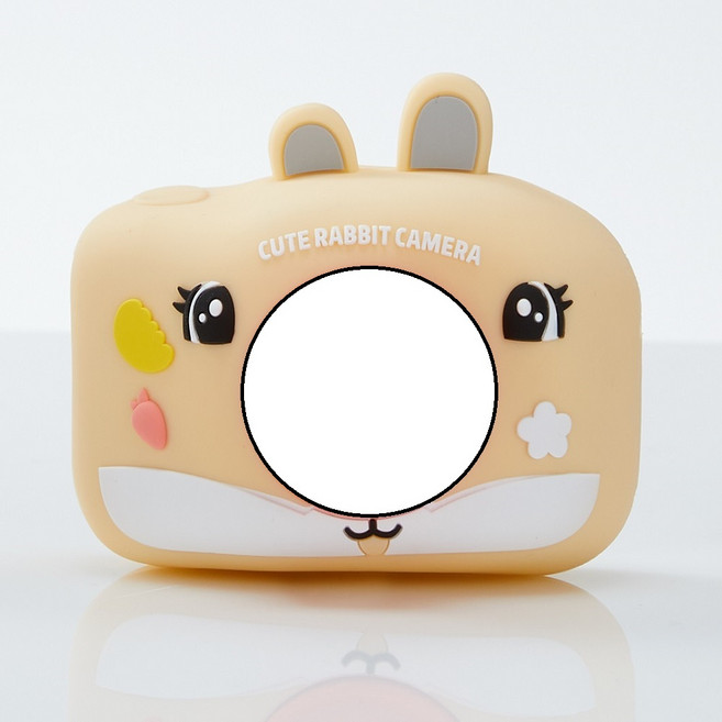 이지드로잉 큐티래빗 어린이 키즈 디지털 카메라 사진기 디카 4800만화소_셀카 동영상 촬영가능, 추가옵션-베이지 실리콘케이스 (큐티래빗카메라 전용커버)
