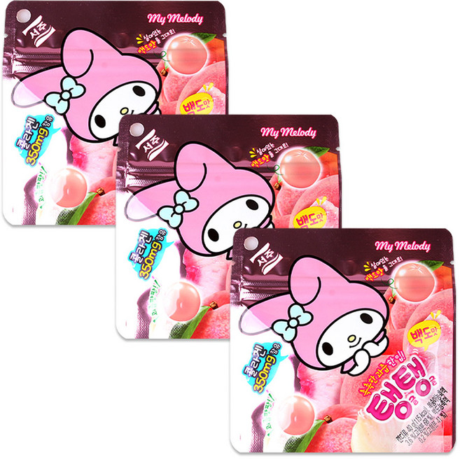 산리오 마이멜로디 탱글탱글 젤리, 40g, 3개