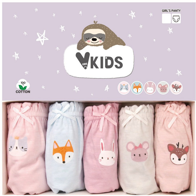 여아용 애니 삼각팬티 5종 세트