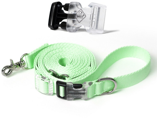 아띠지기 반려동물 길이조절 핸즈프리 멀티 리드줄, 리프그린, 1개