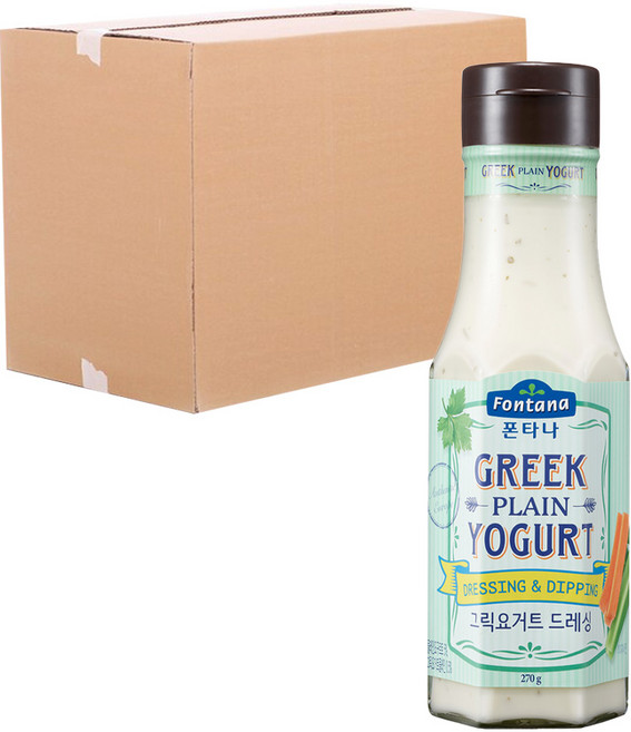 [로지프로] 폰타나 그릭요거트 드레싱 270g 12개입 (1박스) 샐러드드레싱