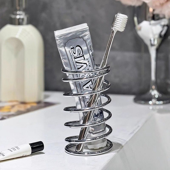 야오템 물빠짐 스텐 칫솔 거치대, 실버, 1개