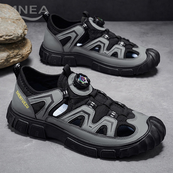 MNEA 남성 빅사이즈 여름 샌들 아웃도어 트레킹 캐주얼 경량 슬립온 미끄럼방지