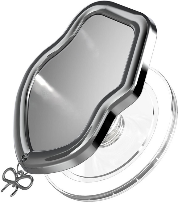 [168cm 본사] 맥세이프 미러 그립톡 거울 폰거치대 스틸 바이브, 실버 리본, 1개