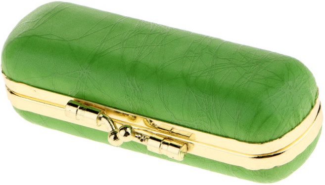 여행용 립스틱 케이스 가죽 립스틱 보관함 거울이 있는 화장품 정리 가방, 설명, 녹색, 설명, 1개