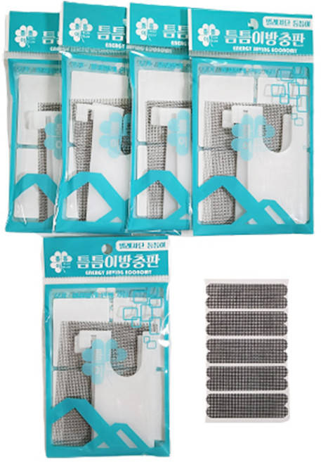 틈틈이 벌레차단 틈막이 2p 5개 물구멍 테이프 5p 1개 방충망, 1세트