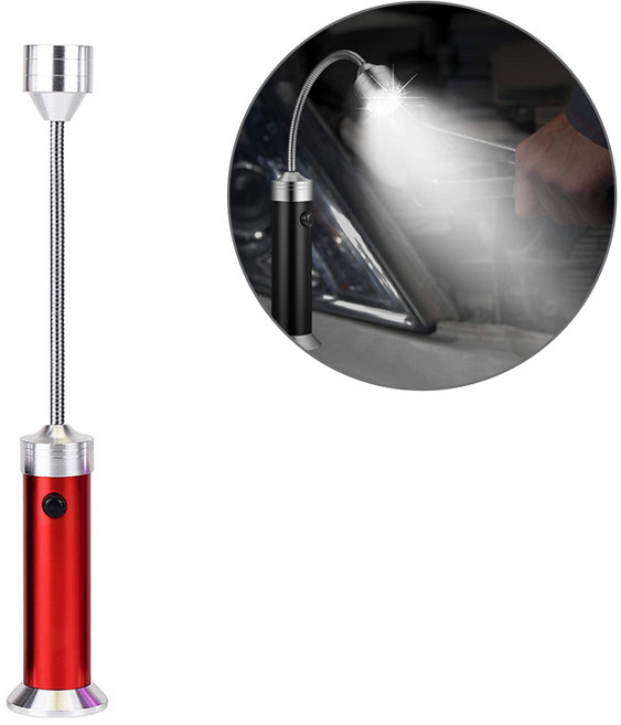 (자바라 후레쉬 A타입 1P) 자석 LED 램프 라이트 캠핑 낚시 공구 카센터 수리, 1개, 레드