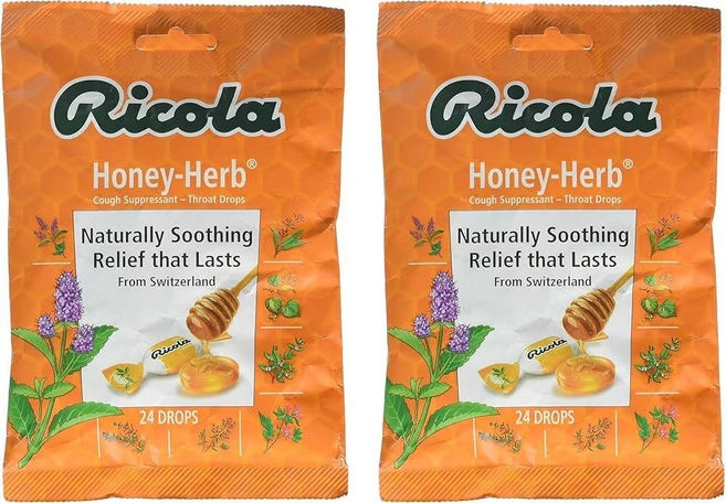 Ricola 천연 허니 허브 24방울 (2팩), 24 개 (2팩) - 쿠팡