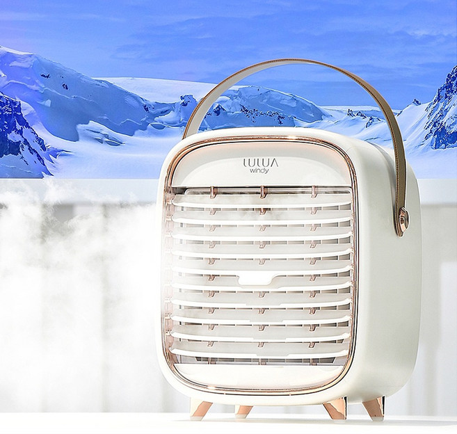 루루아 윈디 미니냉풍기 휴대용에어컨 에어쿨러 얼음선풍기, Y3(화이트)