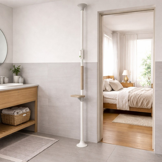 국산 무타공 안전손잡이 ASH-212 노인 기둥형 침대 환자 어르신 장애인 기둥손잡이 장기요양 복지용구, 노인장기요양등급 구입(본인부담금 9%)