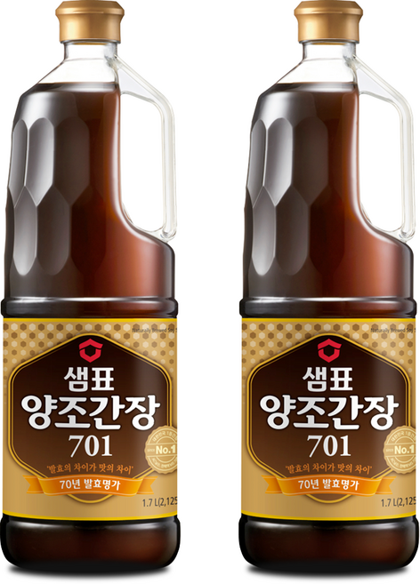 샘표 양조간장 701, 1.7L, 2개