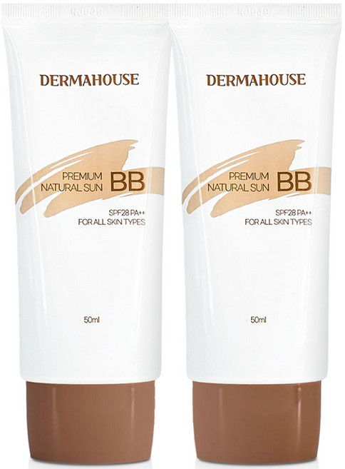 더마하우스 프리미엄 내츄럴 썬비비 50ml x 2개/자외선차단 잡티커버 피부보정 자연스러운연출, 2개