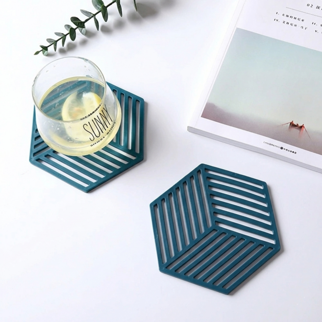 아바스 실리콘 냄비 받침 받침대, 1개, 블루