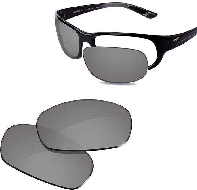 Glintbay Maui Jim Twin Falls MJ417용 100% 정밀 핏 교체 렌즈 - 편광 메탈릭 실버 미러