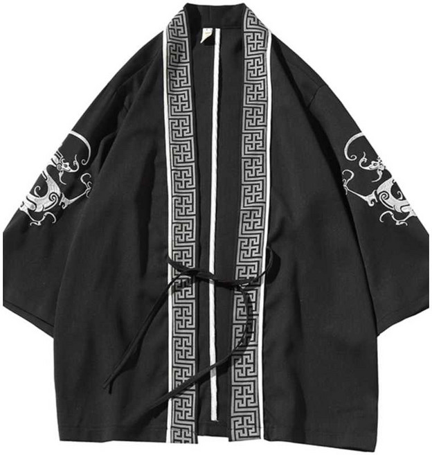 흑룡포 두루마기 곤룡포 남성 가운 용포 가디건 로브 의상 무대 소품, 711 화이트