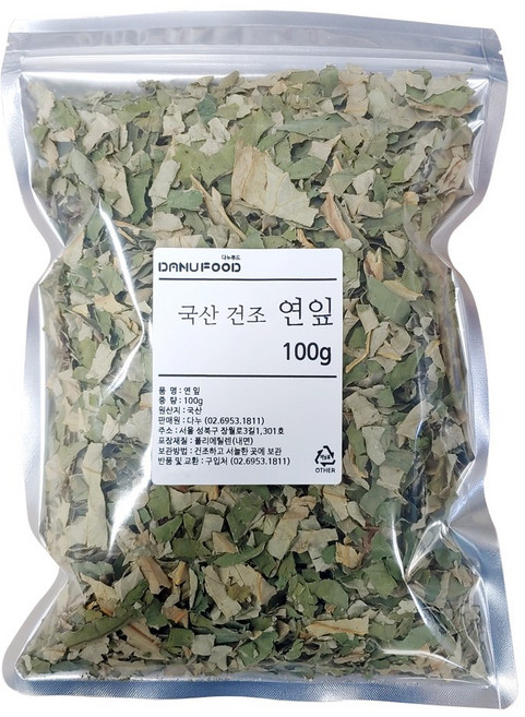 다누푸드 국산 건조 연잎 차, 1개, 100g