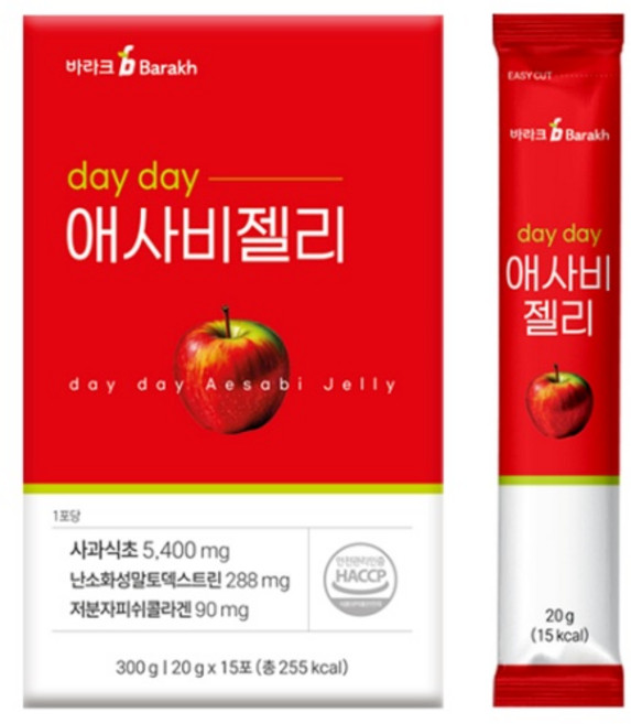 day day 애사비 젤리 애플사이다비니거 1박스 (15포), 15회분, 300g