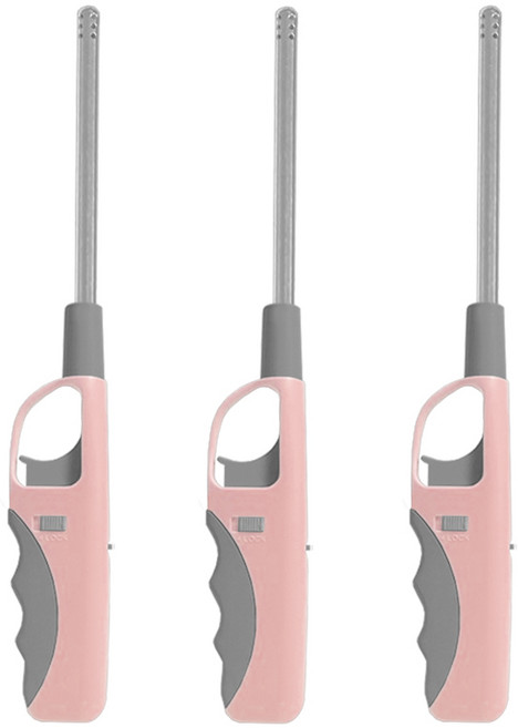 고급 다용도 가스 점화기 - 3개, 핑크