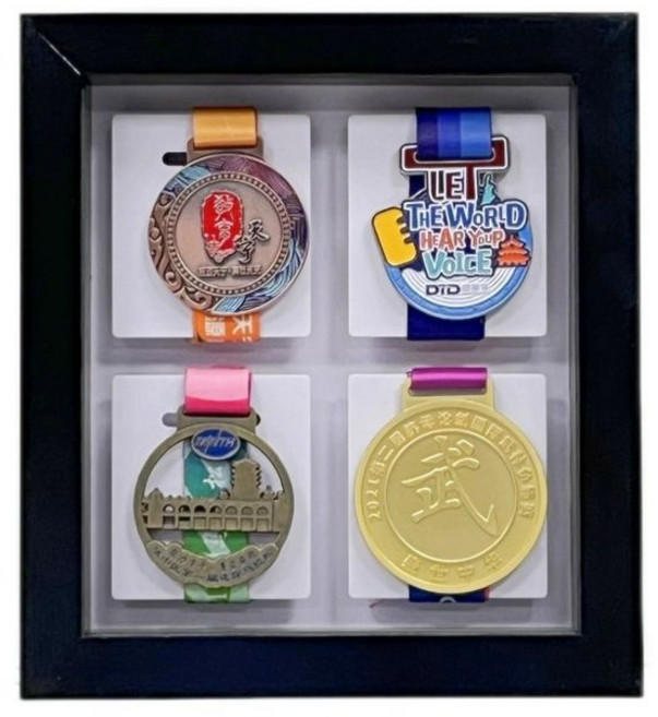 액자형 메달 거치대 마라톤 메달걸이 태권도 간편한 흑철, 8개 세트 1 x 8 16.5 x 81.5cm, 블랙 프레임 화이트 베이스