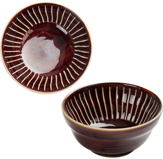 일본 도자기 재팬 깊은원종지(밤색), 1개