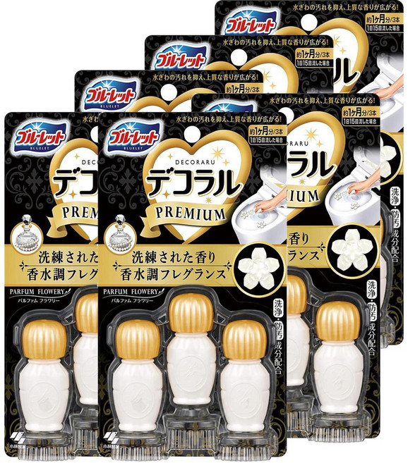 Kobayashi 고바야시 블루렛 데코르 토일렛 화장실 변기 세정제 퍼퓸 플라워리 3개입 6팩