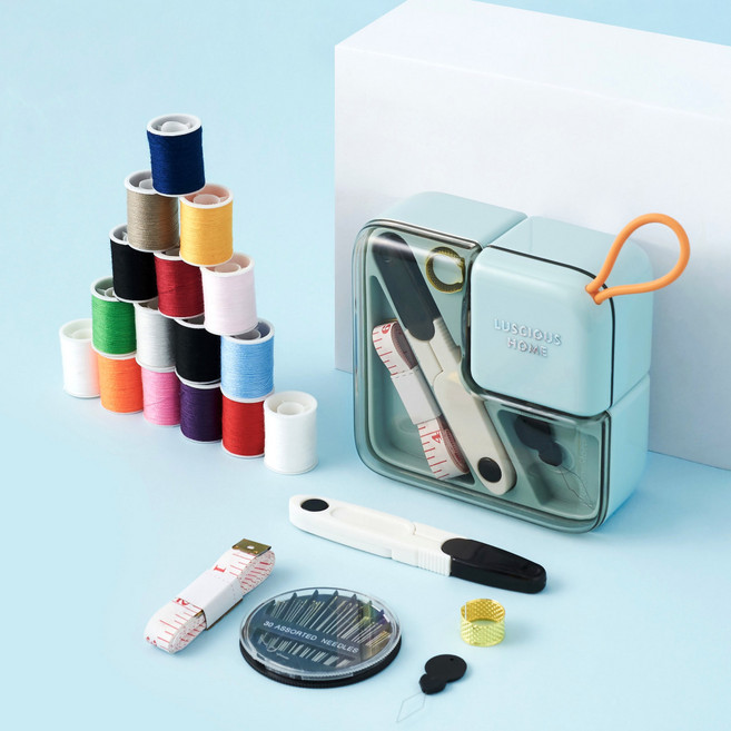 러셔스홈 반짓고리 반짇고리 바느질 세트, 1개, 럭셔리민트