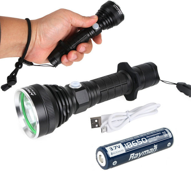 프로칸 손전등 LED 랜턴 충전식 초강력 후레쉬 세트 K306-2600B