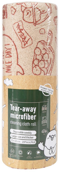 록신 다용도행주 극세사 빨아쓰는 일회용 행주 20매 25*25, 1세트, 08/피자 라이프-브라운