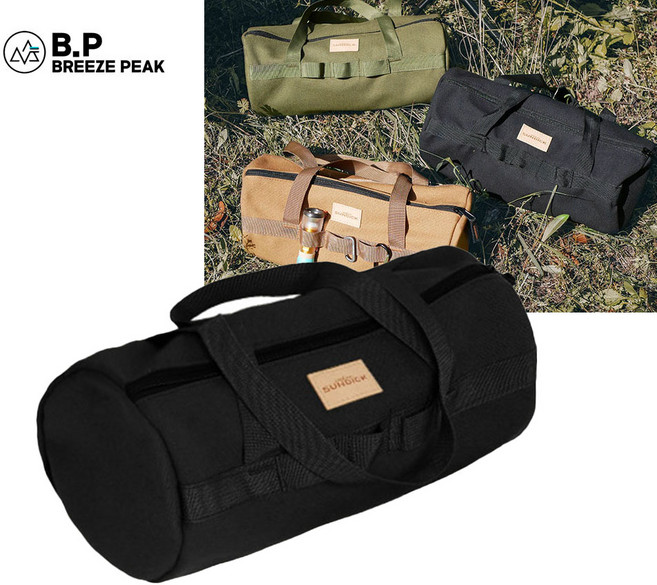 브리즈피크 원형 단조팩 공구 멀티 수납 가방, 1개, 블랙