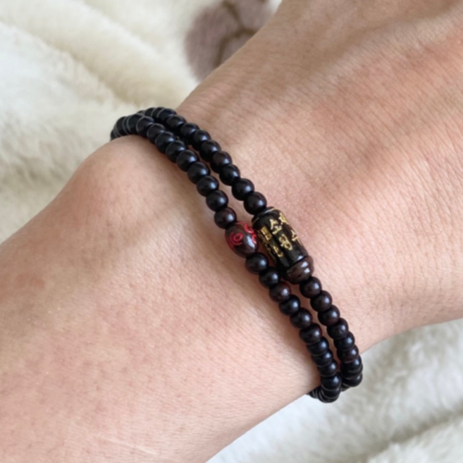 띠별 108염주 벽조목 삼부적 십이지 두줄 염주 팔찌 합장주 불심원, 1개, 8번 양띠 염주