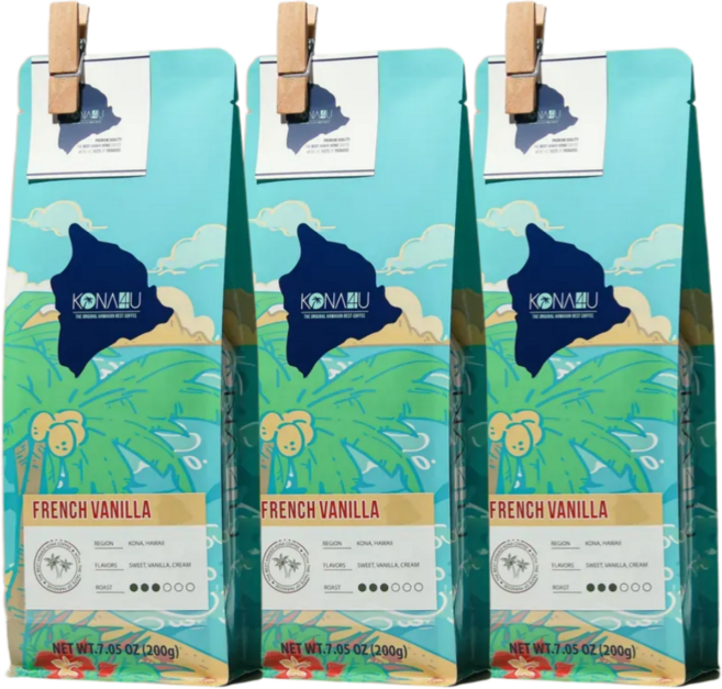 코나포유 하와이 코나커피 세계3대커피 프렌치 바닐라 원두 200g, 홀빈(분쇄안함), 3개