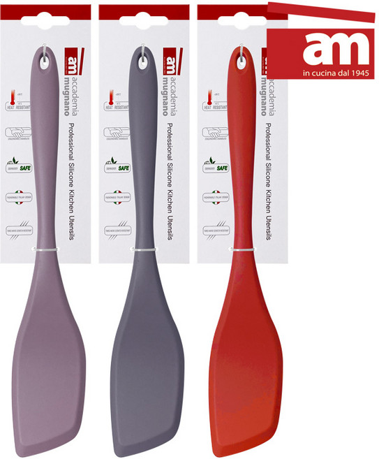 [백화점입점브랜드] am 실리콘 주걱 스푼 스패츄라 알뜰주걱 13717, 레드,차콜, 1세트