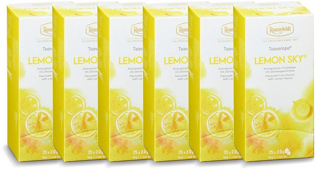Ronnefeldt 로네펠트 레몬 스카이 맛 과일 티 6박스, 25개입, 1.5g
