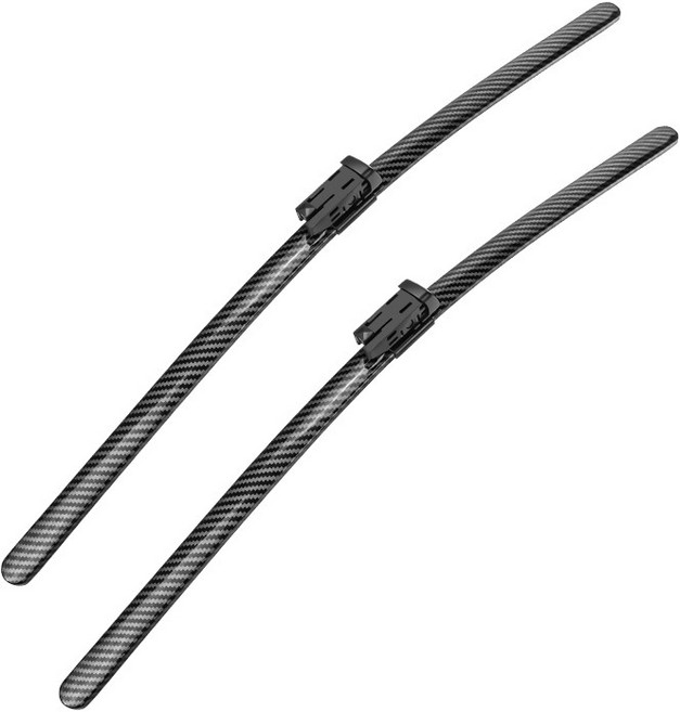 1+1두 개의 검은색 탄소 섬유 질감의 프레임리스 와이퍼 블레이드 초소수성 및 저소음, 제네시스 G80/GV80