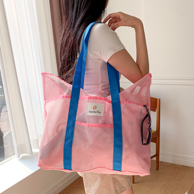 컬러플트립 워터파크 물 잘빠지는 메쉬 매쉬 목욕 수영 백 가방