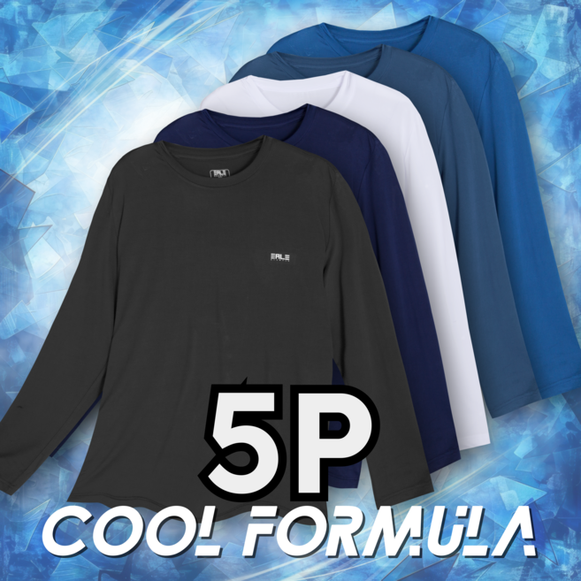[5p] macci (마찌) 쿨포뮬러 기능성 스판 냉감 쿨 긴팔 티셔츠 5종 세트 (정품)