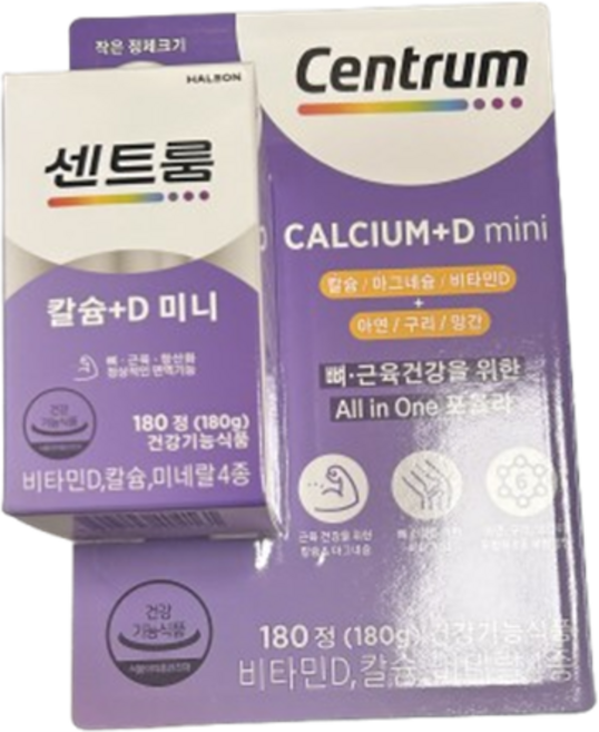 센트룸 칼슘 +D 미니 뼈 근육 건강을 위한 올인원 180g, 180정, 1개