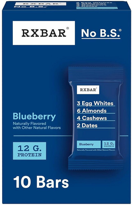RXBAR 단백질 바 스낵 블루베리 18.3단위온스 박스 10개, Blueberry 1, 1, 52g