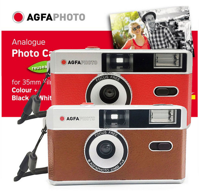 아그파 35mm 필름카메라-레드 다회용카메라 아그파 필름카메라 필카 토이카메라, 아그파 아날로그 카메라 -레드 1개, 1개