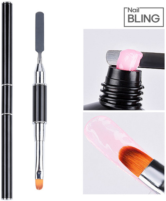 폴리젤 듀얼브러쉬 네일연장 스파츌라 믹서, 1개
