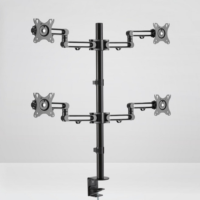 27인치 쿼드 모니터 거치대 관절형 피벗 브라켓 4개 4대 모니터암 25인치 24인치 23인치 22인치 20인치 19인치 18인치 17인치 16인치 15인치