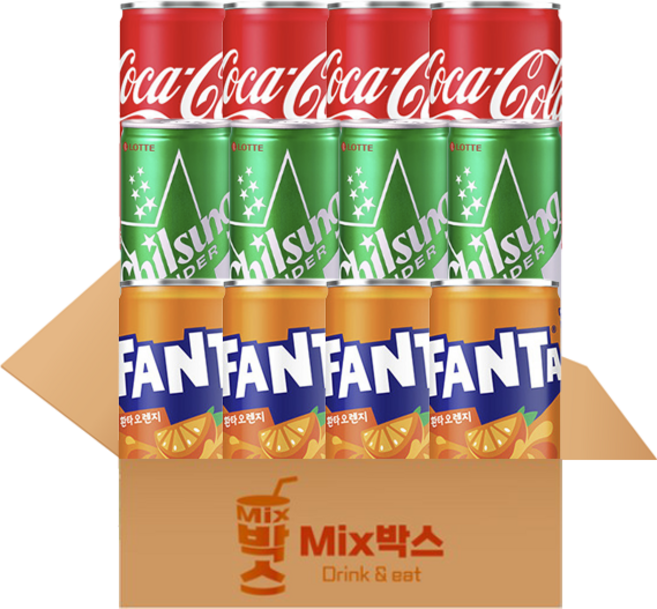 [믹스박스] 탄산 미니캔 3종 세트 12개입, 2세트, 190ml