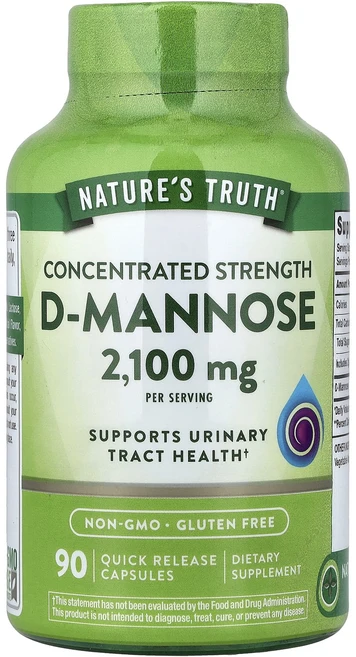 단백질 비타민 철분 마그내슘 칼슘 Nature's Truth 농축 강도 d-만노스 빠른 방출 캡슐 90정(캡슐당 700mg) 고루고루섭취해주세요, NaturesTruth농축강도d만노스빠른방출캡슐90정캡, 1개 - 쿠팡