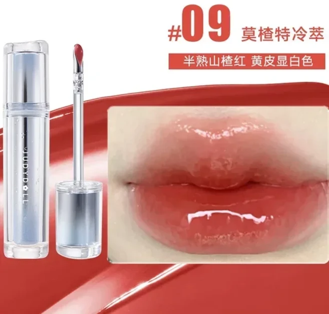 Judydoll 미러 립 글로스 립 펜슬 오랫동안 지속되는 모이스춰 라이징 립스틱 샤인 워터리 립 로션 메탈 브, 04 09