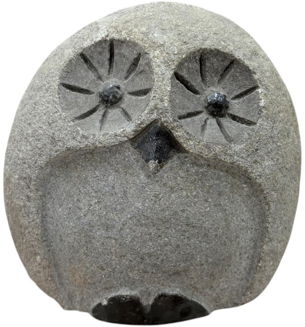 可愛花園擺飾 戶外庭院裝飾 石頭工藝品 園藝造景, 貓頭鷹雕3S型10-15*H10-13cm