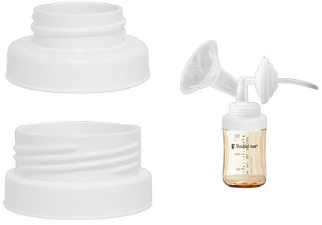 더블하트 젖병연결캡(일반/와이드)/시밀레 각시밀 메델라 유축기 깔대기 흡입기 소모품/유미 호환, 01 더블하트 젖병연결캡(일반형), 1개