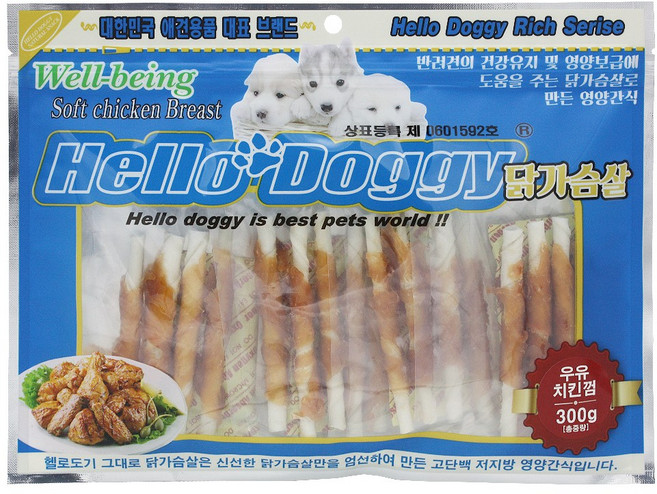 헬로도기 닭가슴살 영양간식, 300g, 3개