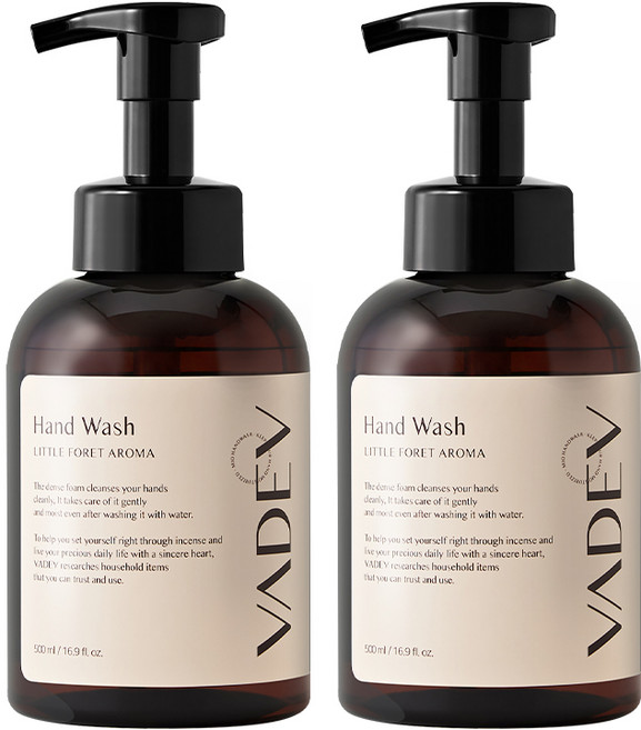 바디브 미오 퍼퓸 온가족 대용량 핸드워시 리틀포레아로마향 거품비누 핸드솝, 2개, 500ml