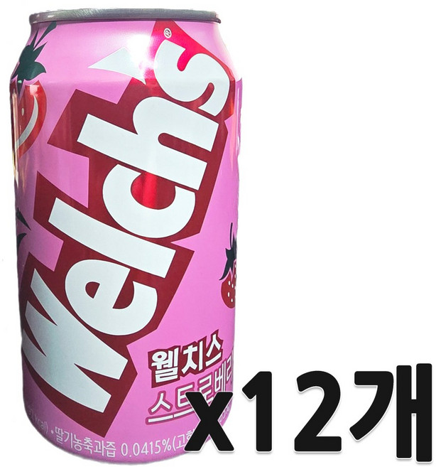 농심 웰치스 딸기 355ml, 12개
