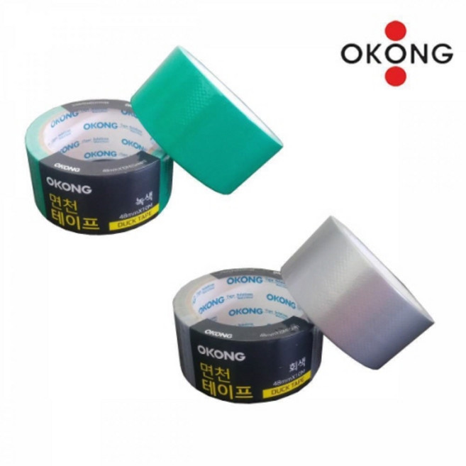 오공 강력 청색 은색 면 테이프 48mm x 10M, 5개, 청면테이프